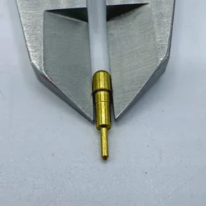 Micro connector pin made of brass, precisely CNC machined, suitable for high - frequency electronic devices.