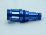 Precision CNC aluminum hydraulic component (blue)