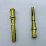 Brass stepped connector pin with retention hole