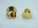 Multi-angle view of gold plated CNC precision component