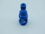 Precision CNC aluminum hydraulic component (blue)