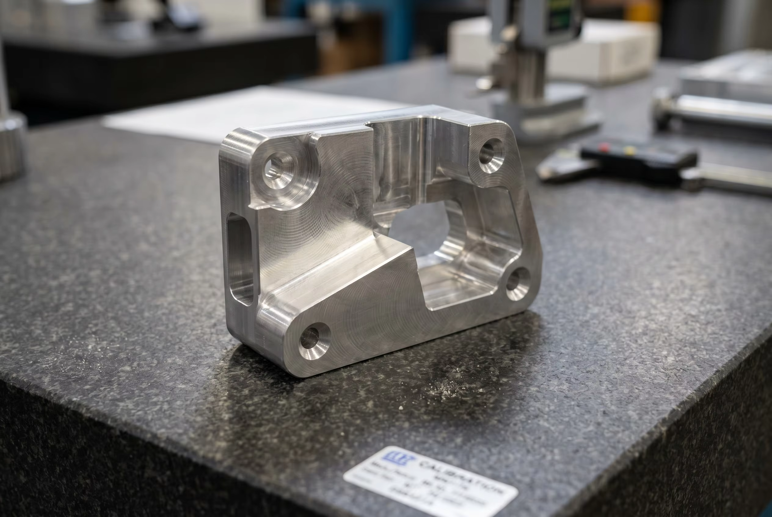 Macro view of a precision CNC machined 6061-T6 aluminum part by JXD Machining showing smooth tool paths and high surface finish quality.