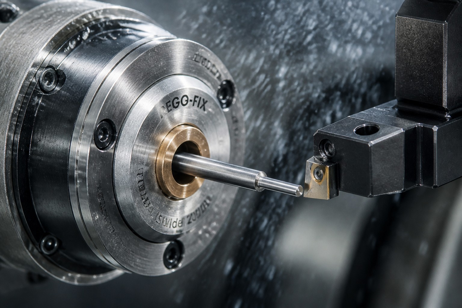 Swiss machining guide bushing supporting a micro medical screw blank