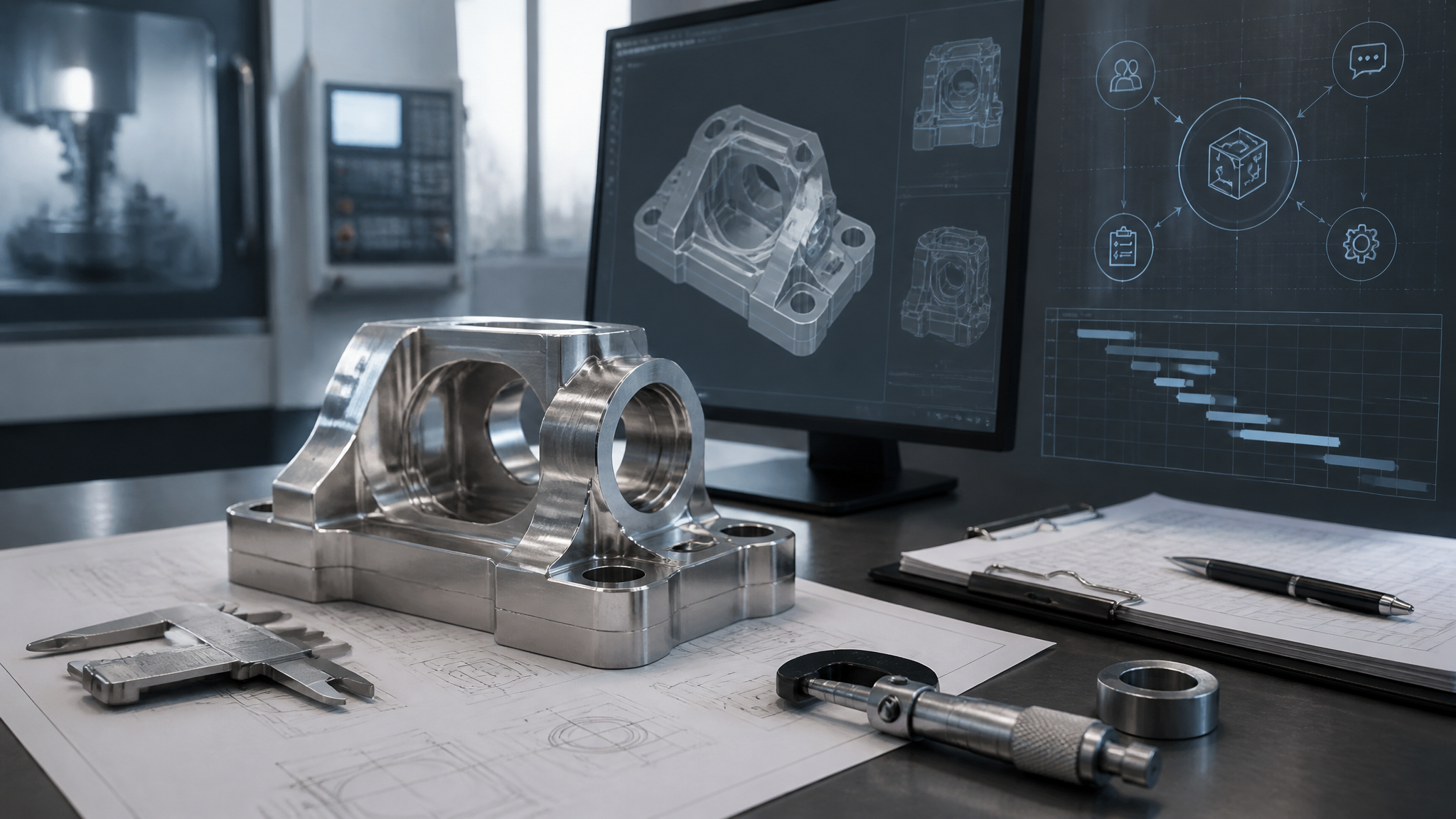 CNC machining engineering communication for predictable lead time